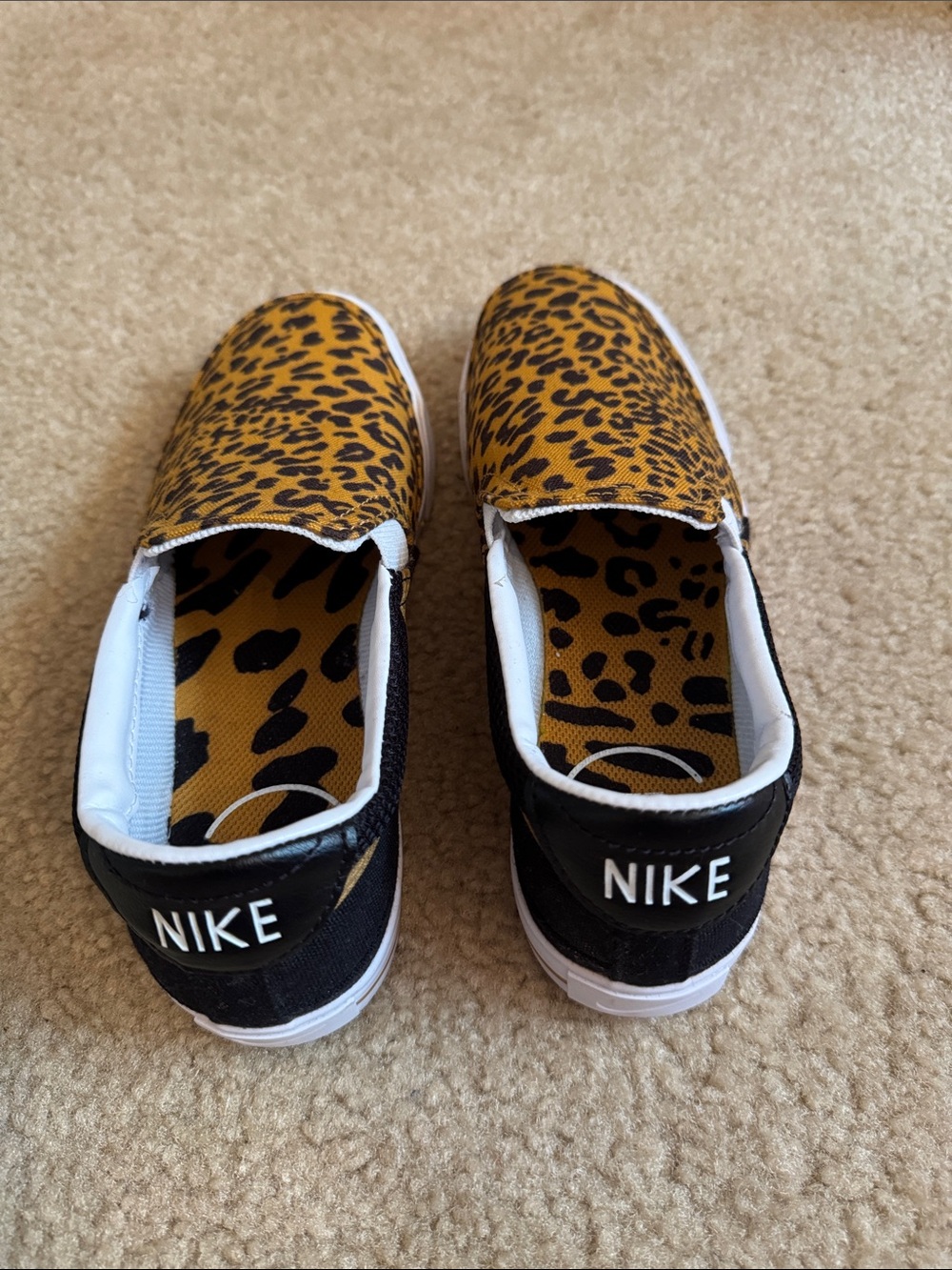 NIKE - Slip-On Leopard Print Canvas Shoes - Size 7
